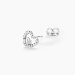 Histoire d'Or Boucles D'oreilles Puces Rizlene Argent Blanc Oxyde De Zirconium Outlet