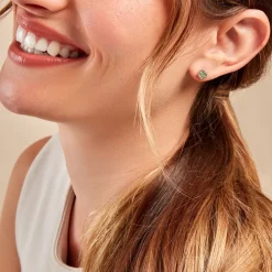 Histoire d'Or Boucles D'oreilles Puces Rosalite Or Jaune Malachite or jaune malachite vert