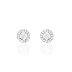 Histoire d'Or Boucles D'oreilles Puces Star Or Blanc Oxyde De Zirconium Outlet