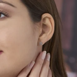 Histoire d'Or Boucles D'oreilles Puces Selima Argent Blanc