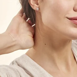 Histoire d'Or Boucles D'oreilles Puces Soleil D'hiver Or Blanc Diamant Hot