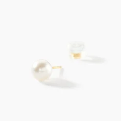 Histoire d'Or Boucles D'oreilles Puces Suki Or Jaune Perle De Culture Discount