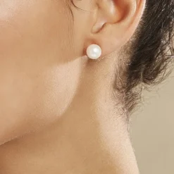 Histoire d'Or Boucles D'oreilles Puces Suki Or Jaune Perle De Culture Discount