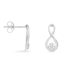 Histoire d'Or Boucles D'oreilles Puces Shaeen Or Blanc Diamant