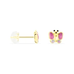 Histoire d'Or Boucles D'oreilles Puces Sienna Papillon Or Jaune Sale