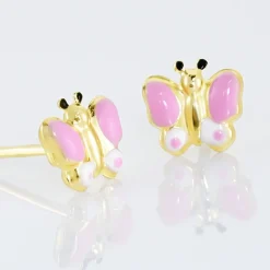 Histoire d'Or Boucles D'oreilles Puces Sienna Papillon Or Jaune Sale