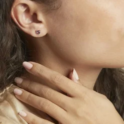 Histoire d'Or Boucles D'oreilles Puces Salona Or Jaune Amethyste Violet Hot