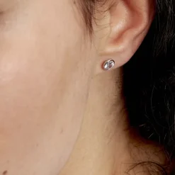 Histoire d'Or Boucles D'oreilles Puces Salona Or Blanc Topaze