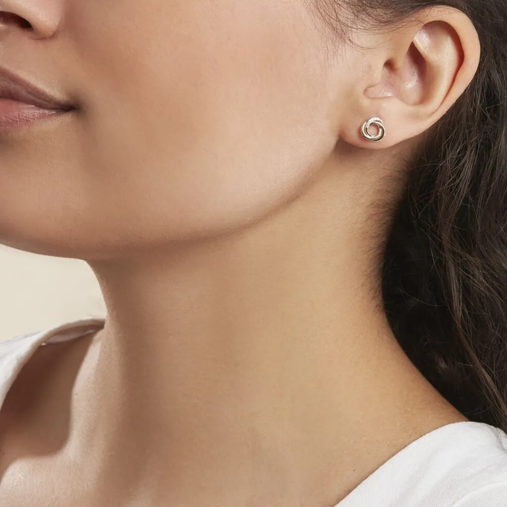 Histoire d'Or Boucles D'oreilles Puces Syrena Or Jaune Diamant Best