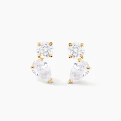 Histoire d'Or Boucles D'oreilles Puces Shiny Garden Or Jaune Oxyde De Zirconium Clearance