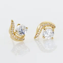 Histoire d'Or Boucles D'oreilles Puces Sevde Or Jaune Oxyde De Zirconium Best