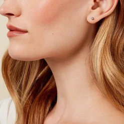 Histoire d'Or Boucles D'oreilles Puces Tehora Argent Blanc Verre Best