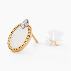Histoire d'Or Boucles D'oreilles Puces Tahina Or Jaune Nacre Diamant or jaune nacre blanc Discount
