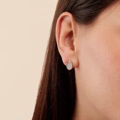 Histoire d'Or Boucles D'oreilles Puces Tahina Or Jaune Nacre Diamant or jaune nacre blanc Discount