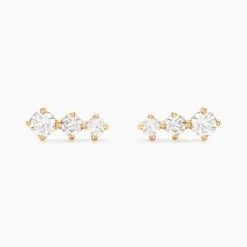 Histoire d'Or Boucles D'oreilles Puces Tryphena Or Jaune Diamant Synthétique Online