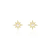 Histoire d'Or Boucles D'oreilles Puces Terry Or Jaune Calcedoine Et Oxyde