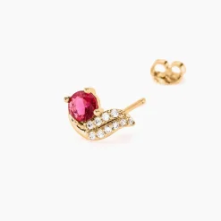 Histoire d'Or Boucles D'oreilles Puces Tyana Plaqué Or Jaune Oxyde De Zirconium New