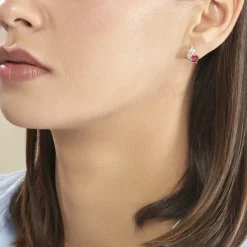 Histoire d'Or Boucles D'oreilles Puces Tyana Plaqué Or Jaune Oxyde De Zirconium New