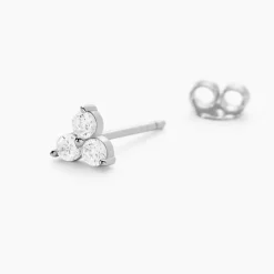 Histoire d'Or Boucles D'oreilles Puces Thylane Argent Blanc Oxyde De Zirconium New