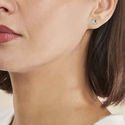 Histoire d'Or Boucles D'oreilles Puces Tihana Argent Blanc Oxyde De Zirconium Discount