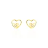 Histoire d'Or Boucles D'oreilles Puces Terentille Coeur Or Jaune Oxyde De Zirconium Clearance
