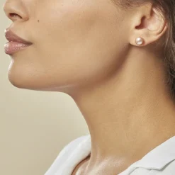 Histoire d'Or Boucles D'oreilles Puces Ursulina Or Jaune Perle De Culture or jaune perle rose Sale