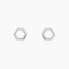 Histoire d'Or Boucles D'oreilles Puces Ulima Argent Blanc Clearance