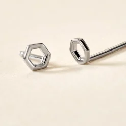 Histoire d'Or Boucles D'oreilles Puces Ulima Argent Blanc Clearance