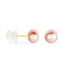 Histoire d'Or Boucles D'oreilles Puces Ursulina Or Jaune Perle De Culture or jaune perle rose Sale