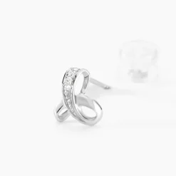 Histoire d'Or Boucles D'oreilles Puces Volute or blanc diamant Online