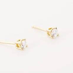 Histoire d'Or Boucles D'oreilles Puces Victoria Or Jaune Diamant New