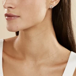 Histoire d'Or Boucles D'oreilles Puces Vaea Argent Blanc Outlet