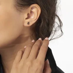 Histoire d'Or Boucles D'oreilles Puces Vrille Ovale Or Jaune Quartz or jaune quartz marron Discount