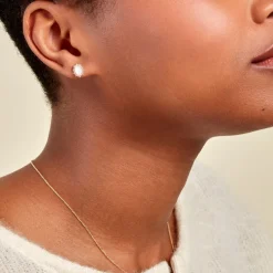 Histoire d'Or Boucles D'oreilles Puces Vintage Love Plaqué Or Jaune Pierre De Lune plaqué or jaune pierre de lune blanc Outlet