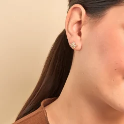 Histoire d'Or Boucles D'oreilles Puces Vaiana Plaqué Or Jaune Oxyde De Zirconium Best