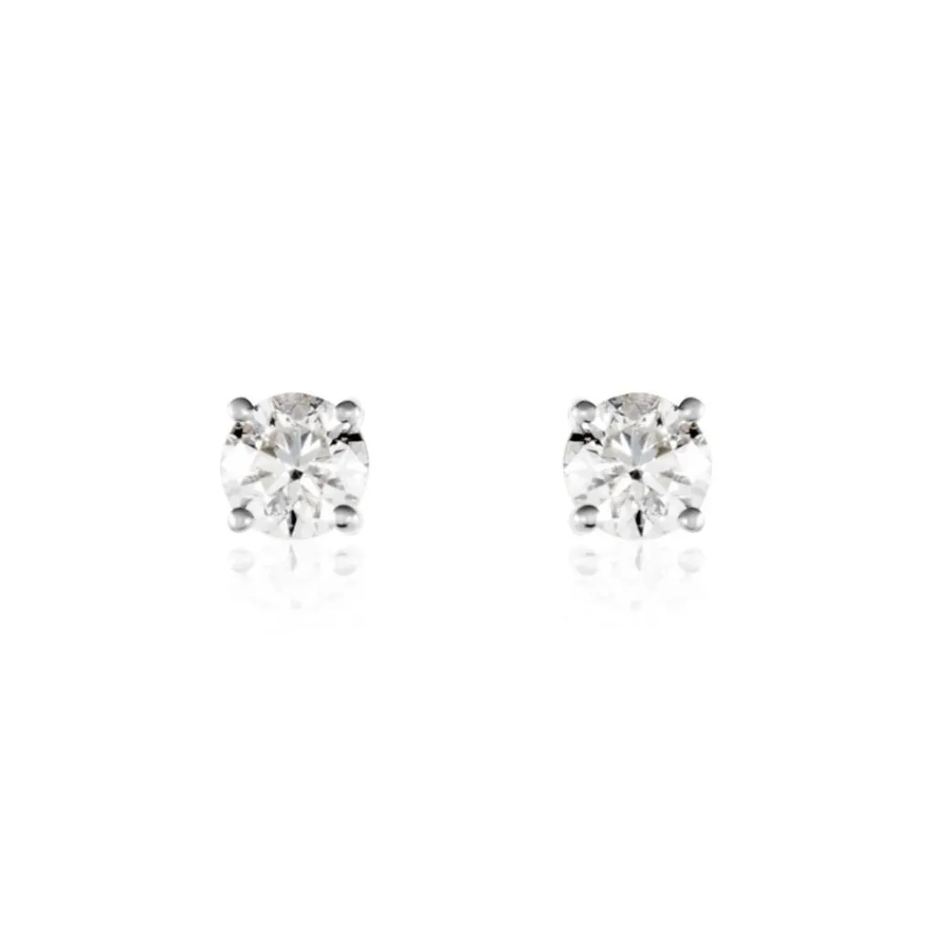 Histoire d'Or Boucles D'oreilles Puces Victoria Or Blanc Diamant Clearance