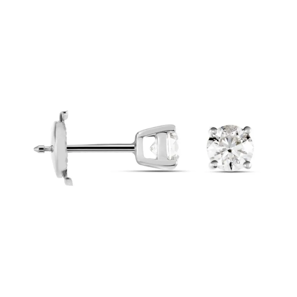 Histoire d'Or Boucles D'oreilles Puces Victoria Or Blanc Diamant Clearance
