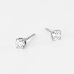 Histoire d'Or Boucles D'oreilles Puces Victoria Or Blanc Diamant Clearance