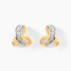 Histoire d'Or Boucles D'oreilles Puces Volute or jaune diamant Discount