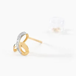 Histoire d'Or Boucles D'oreilles Puces Volute or jaune diamant Discount