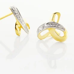 Histoire d'Or Boucles D'oreilles Puces Volute or jaune diamant Discount