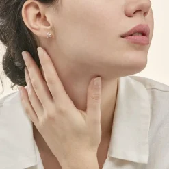 Histoire d'Or Boucles D'oreilles Puces Volute or jaune diamant Discount