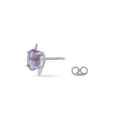 Histoire d'Or Boucles D'oreilles Puces Vrille Ovale Or Blanc Amethyste