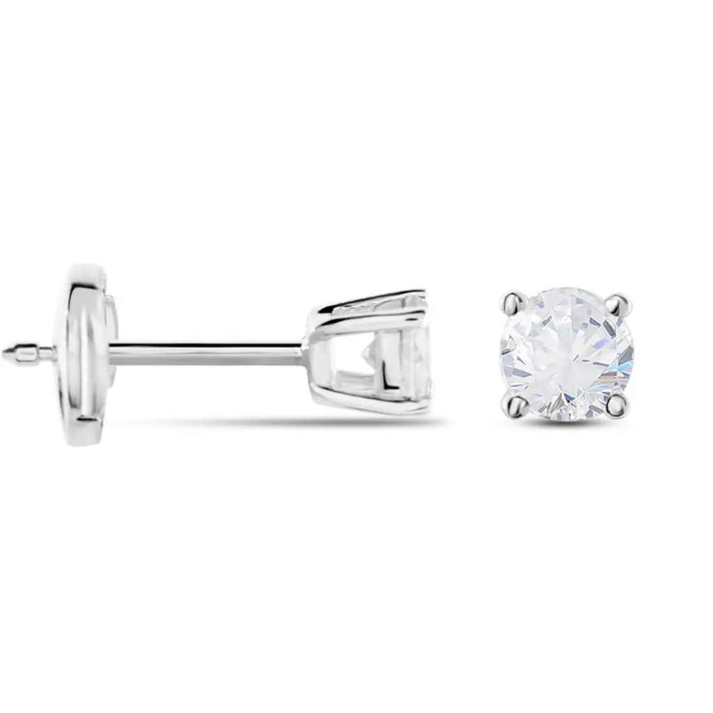 Histoire d'Or Boucles D'oreilles Puces Victoria Or Blanc Diamant Clearance