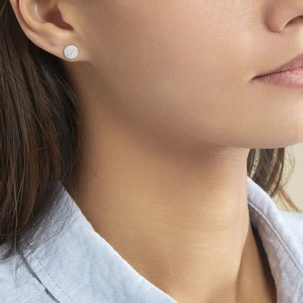 Histoire d'Or Boucles D'oreilles Puces Verane Argent Blanc Oxyde De Zirconium Sale