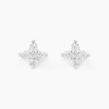 Histoire d'Or Boucles D'oreilles Puces Winter Flower Or Blanc Oxyde De Zirconium Sale