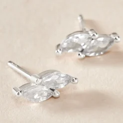 Histoire d'Or Boucles D'oreilles Puces Winter Sweetness Argent Blanc Oxyde Outlet