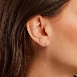 Histoire d'Or Boucles D'oreilles Puces Wen Or Jaune Oxyde De Zirconium New