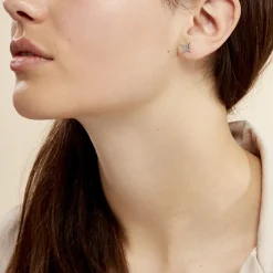 Histoire d'Or Boucles D'oreilles Puces Wiem Argent Blanc Discount