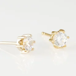 Histoire d'Or Boucles D'oreilles Puces Yléna Plaqué Or Jaune Oxyde De Zirconium Discount